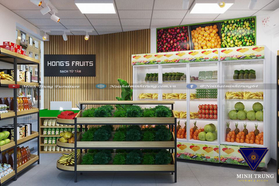 Thiết kế Cửa hàng Hoa quả sạch RẺ | Thiết Kế Shop chỉ Từ 80k/m2